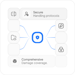 Secure package handling and delivery guarantee illustration
